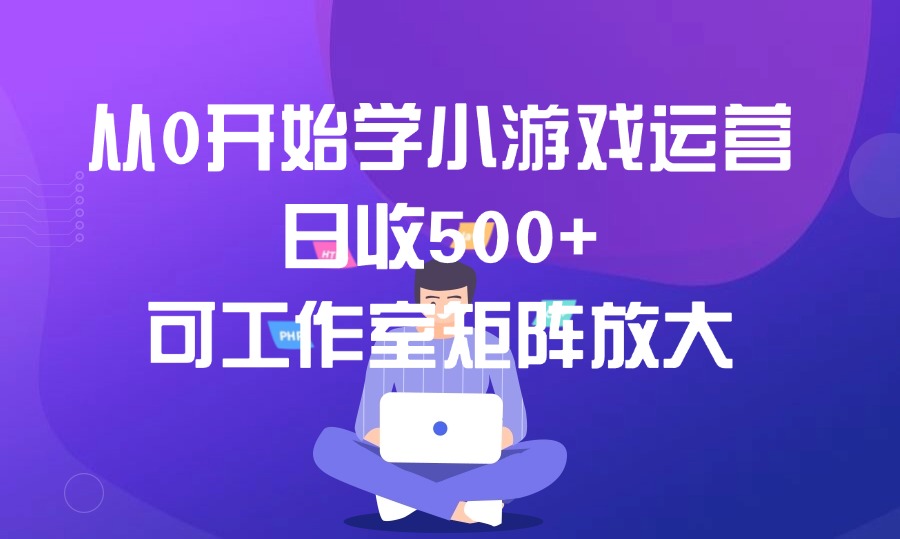 从0开始学小游戏运营，日收500+，可工作室矩阵放大-迷胡学堂