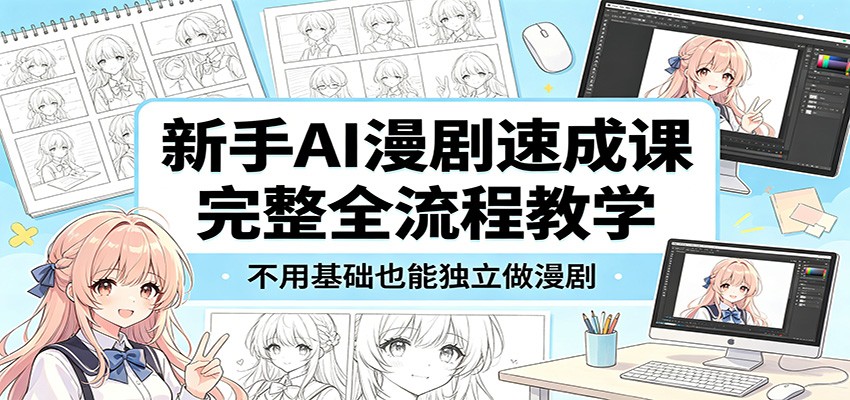 新手AI漫剧速成课：完整全流程教学，不用基础也能独立做漫剧-迷胡学堂