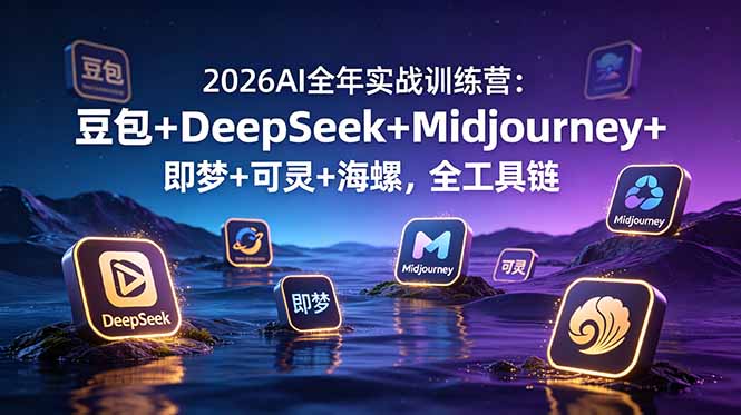 2026AI全年实战训练营：豆包+DeepSeek+Midjourney+即梦+可灵+海螺，全工具链-迷胡学堂