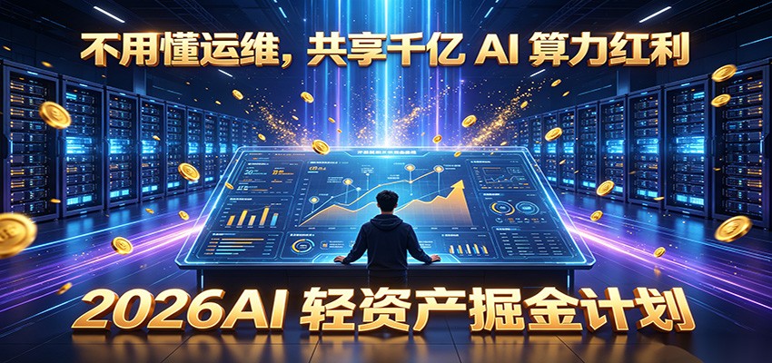 不用懂运维，共享千亿 AI 算力红利，2026AI 轻资产掘金计划-迷胡学堂