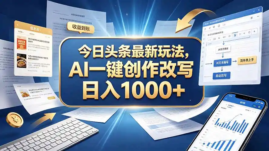 今日头条AI写作玩法,新手轻松日入1000+-迷胡学堂
