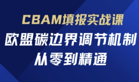 CBAM填报实战课，欧盟碳边界调节机制，从零到精通-迷胡学堂