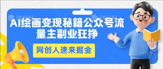 AI绘画变现秘籍:公众号流量主副业狂挣,网创人速来掘金-迷胡学堂