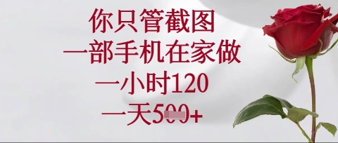 你只管截图，一部手机在家操作，一小时120.一天5张【揭秘】-迷胡学堂