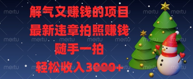 解气又挣钱的项目,最新违章拍照挣钱,随手一拍,轻松收入数张【揭秘】-迷胡学堂